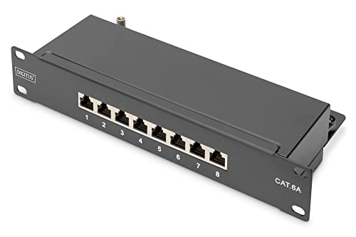 Panel de conexiones de 10 pulgadas con 8 puertos RJ45 y velocidad de 10 Gbit/s apantallado