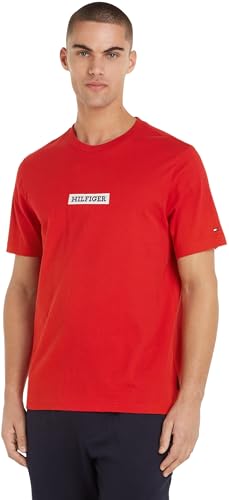 Tommy Hilfiger Herren T-Shirt Kurzarm Rundhalsausschnitt, Rot (Primary Red), XL – Ansicht 1