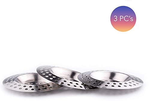Moxarh Bathtub Hair Catcher For Drain Stopper, Shower Hair Trap, Kitchen Drain Strainer,Bath Tub Drain Plug Hair Catch, 3 pc