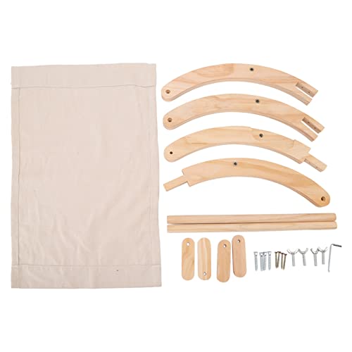 LONGONGAN Cama Tipo Hamaca para Gatos, Columpio de Madera para Gatos, Base giratoria de Modo Dual con Almohadillas Antideslizantes, Cama para Mascotas suspendida de Lona Transpirable para