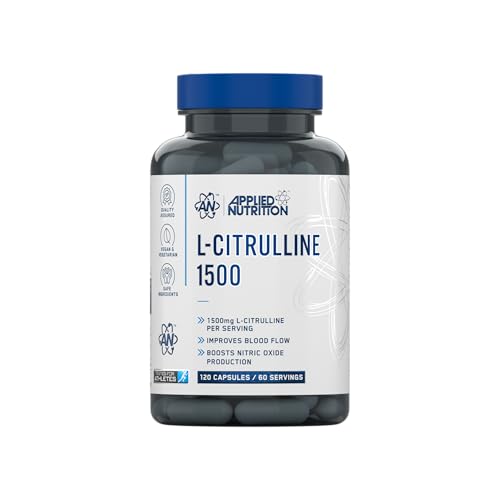 Applied Nutrition L-Citrulline 1500-1500mg L Citrulline Per Serving Citrulline Capsules for Muscle Pump Muscle Recovery Supplement Increases Levels of L-Arginine and Nitric Oxide - 60 Servings