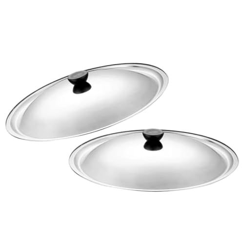 MAGICLULU 2 Piezas Tapa de Acero Inoxidable para Sartenes y Ollas de Resistente y Fácil de Limpiar Accesorio Práctico para Cocina Diaria