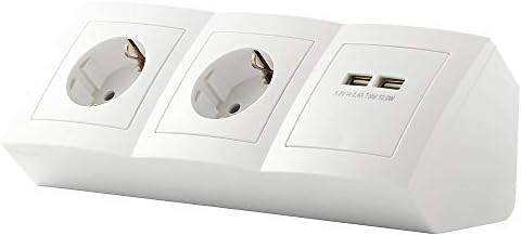 Möbel-Steckdose Versenkbar Mit USB - Edelstahl, 1-fach, 1,9 M Kabel, Für Küche, Büro & Schreibtisch