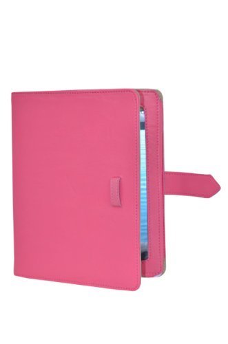 Protège iPad 2 3 4 anti-rayure en cuir d'agneau rose étui de protection souple