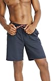 He SWIMWEAR Badehose Trainingsshorts Elastisch Verstellbar mit Tunnelzug Meshfutter - Atmungsaktive Badeshorts für Männer - Wasserabweisende Swim Shorts (Dunkelblau, L)