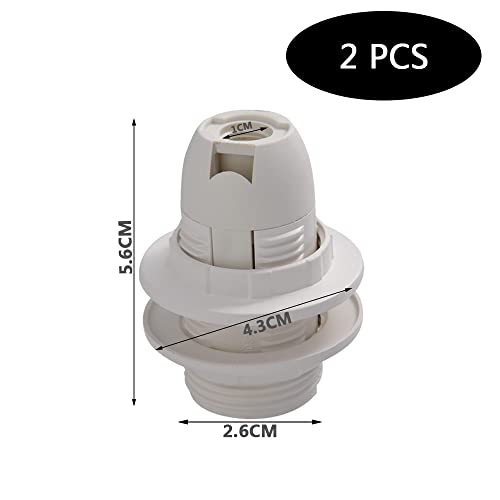2 Pcs Electric Light Lamp Holder E14 Bulb Light Lamp Holder Socket Pendant Socket Lampshade Ring for Most Light Bulbs - Image 3