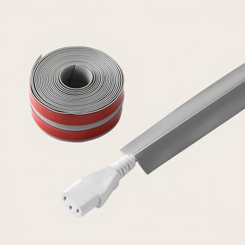 Goulotte PVC pour câbles au salon et bureau, le cache-fil gris discret de 3m