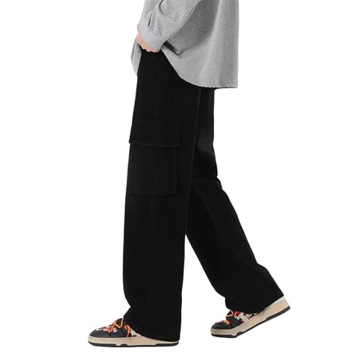 Baggy Jeans Men Drawstring Loose Fit Y2K Cargo Pants Denim Skateboard Baggy Pants Hip Hop Jeans Streetwear