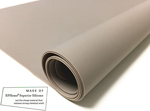 Ephome Extra Large Multipurpose Silicone Nonstick Pastry Mat, Heat Resistant Nonskid Table Mat, Countertop Protector, 23.6''X15.75'' (Xl, Taupe) #TOP2