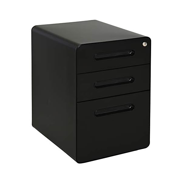 Vinsetto Fully Assembled 3-Drawer Mobile File Cabinet Lockable All-Metal Rolling Vertical File Cabinet