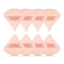 8Pcs of Triangular Powder Puff Makeup Sponges, Made of Super-soft Velvet, Designed for Contouring, Eye, and Corner, Beauty Blender Foundation Mixing Container.