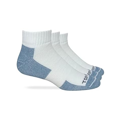 Top Flite Mens Moisture Wicking Seamless Toe Quarter Sport Socks 3 Pair Pack (as1, alpha, l, regular, regular, White, Large) Cover