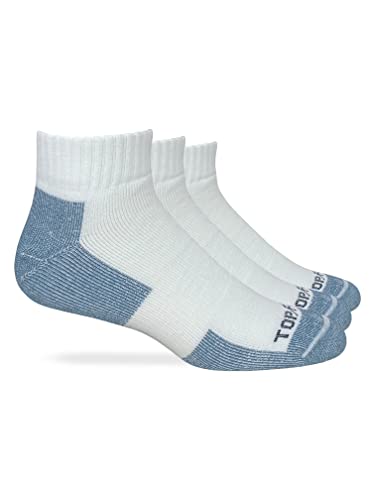Top Flite Mens Moisture Wicking Seamless Toe Quarter Sport Socks