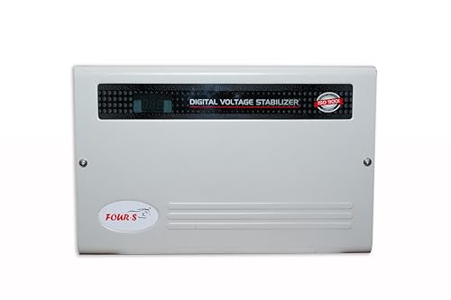 Image of FOUR-S 5KVA Smart Digital Double Booster Voltage Stabilizer Working Range (130V - 280V) Upto 2 Ton Air Conditioner, White Glossy;
