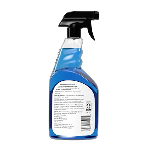 amazon basics glass cleaner 32 fl oz pack of 2 with 1 sprayer