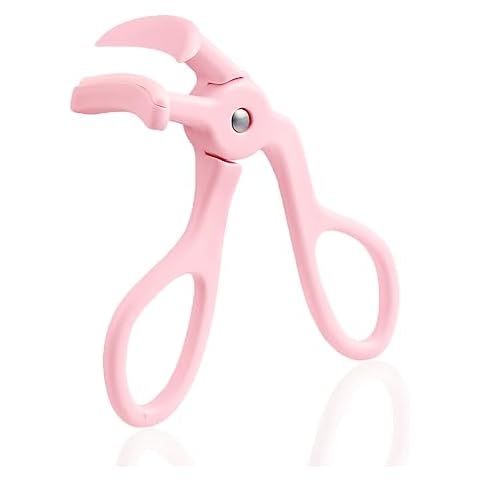 Eyelash Curlers - Plastic Eyelash Curler with Silicone Refill Pads Premium Cute Small Eye Lash Curler for No Pinching or Pulling Lash Curler for Women Girls Eye Makeup Tool, Pink Cover