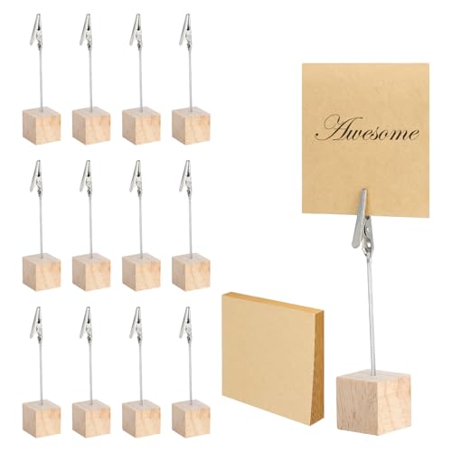 XRVRILE 12 Pièces Support Photo avec Clips et un Paquet de Notes Autocollantes, Porte Photo Pince, Porte Photos, Attache Mémos, Porte-Documents pour Bureaux, Mariages,...