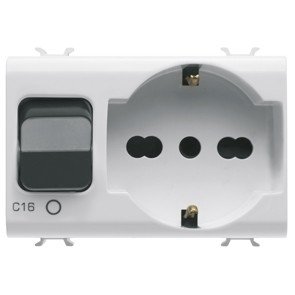 Sortie de câble Gewiss GW10312 P17 blanche 250V 16A finition épurée