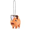 Roffatide Anime Plushie Chainsaw Man Plush Pendant 3.9'' Pochita Fluffy Keyrings Orange Cute Stuffed Keychains