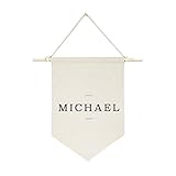 The Cotton & Canvas Co. Personalized Modern Name Hanging Wall Canvas Banner, Wall Art, Home and Bedroom Decor