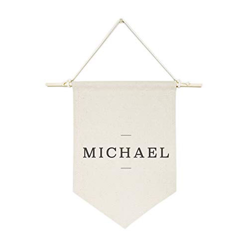 The Cotton & Canvas Co. Personalized Modern Name Hanging Wall Canvas Banner, Wall Art, Home and Bedroom Decor