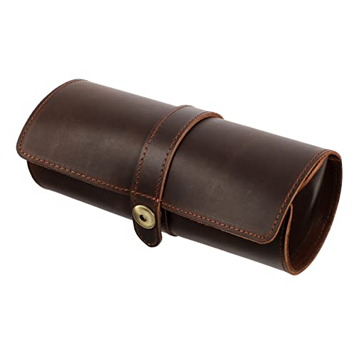 Healeved 1Pc Retro Leather Watch Storage Box Elegant Display Case for Watches Unique Idea Practical Travel Use Vintage Design Material