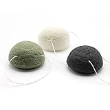 Larelle Konjac Schwamm 3er Set für natürliche Gesichtsreinigung, für unreine und fettige Haut für mehr Elastizität und reich an Feuchtigkeit, Naturprodukt, biologisch abbaubar und vegan