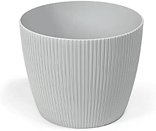 Lamela Magnolia Jumper Plant Pot Diameter 16 cm Height 14 cm Grey Flower Pot for Flowers and Plants Vanage Plastic Plant Pot