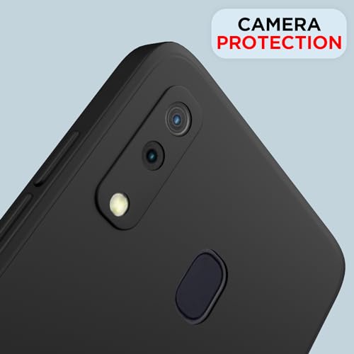 Image of Outlouders Back Cover for Samsung Galaxy A20 / A30 / M10s | Camera Protection | Durable Soft Matte Silicone Bumper Case (Black)