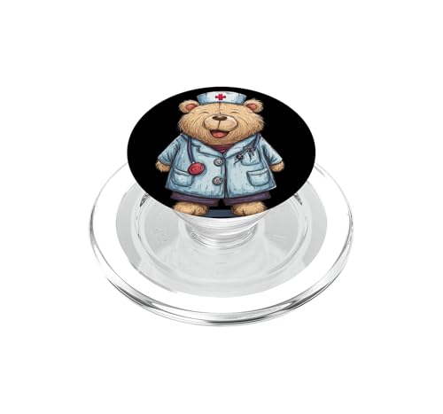 PopSockets PopGrip para MagSafe Disfraz de Oso de Peluche Happy Doc soporte magnético