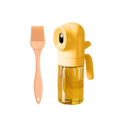 AOWVUTS Pulverizador Aceite Spray 180ml Spray Aceites Cocina Antigoteo de Vidrio con Pincel de Silicona Dispensador de Aceite de Oliva Sprays en Botella para Freidora de Aire Ensaladas BBQ (AM)