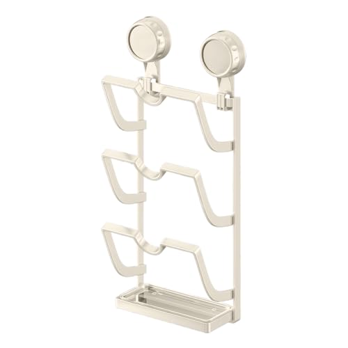 Organizador de tapa de olla, 3 niveles, ollas y sartenes, organizador de tapa para puerta de armario o pared, sin agujeros, para cocina, para estación de cocina, esquina de casa, puerta de