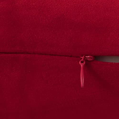 Jeneoo Comfy Soft Velvet Throw Pillow Cases For Sofa Couch, Decorative Solid Square Cushion Covers For Bedroom Car (Santa Red, 18 X 18 Inches, 2 Pieces) #TOP3