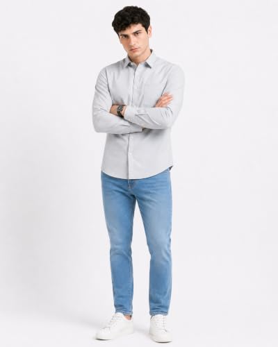 Image of Ketos Plain Grey Stylish Formal Shirt for Men | Full Sleeves | Regular Fit | Cotton