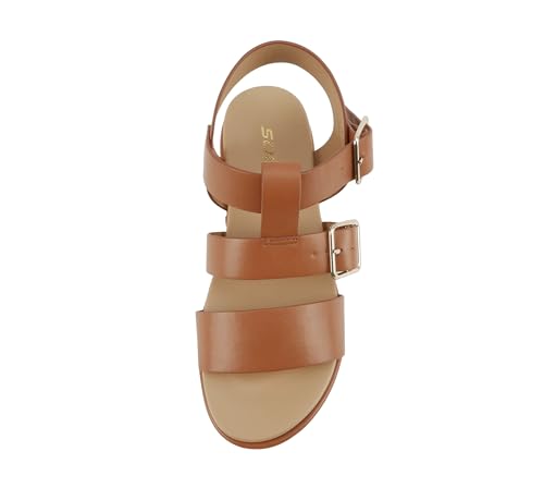 Image of Soda inchSTELLAR inch ~ Women Flatform Multi Strap Double Buckle Open Toe Ankle Strap Platform Wedge Sandals