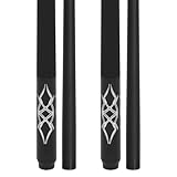 Dysdensa Set of 2 Fiberglass Pool Cue Sticks 19oz 20oz 58inch Black