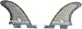 FCS II Performer Performance Core Carbon Quad Rear Surfboard Fins - Small