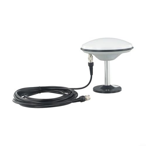 Antenne GNSS, STARF-107 L1/L2 Récepteur GPS élevé pour l'arpentage, étanche IP67 avec câble de 5 m et base M90SD, connecteur TNC (QT151+M90SD+câble TNC)