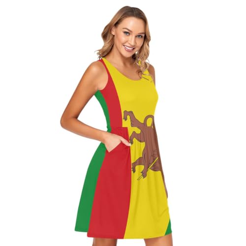 Robe drapeau Éthiopie décontractée idéale pour vos festivals d'été et sorties ensoleillées