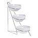 NEW-ExpresslyHubert-Bowl Display Stand Silver Wire With 10 1/2"Dia x 4 1/2"D White BowlS(99200)