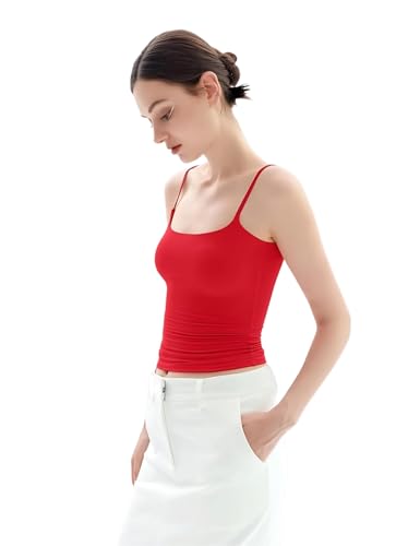 Image of SIGHTBOMB Softline Double Layer Premium Feather Touch Cuddle TEE Micro Fibre Spaghetti Tank Tops for Women
