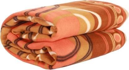 OMAJA HOME Self Design Single Fleece Blanket (Polyester, Multicolor)