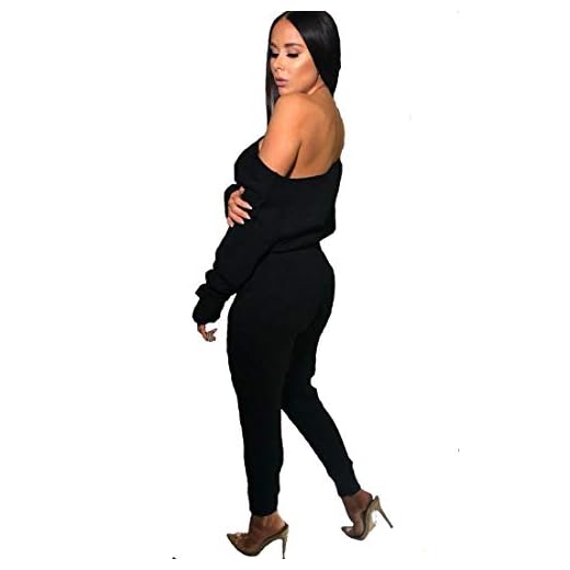 Dam Off shoulder lounge-kläder träningsoverall damer casual stickad tvådelad set