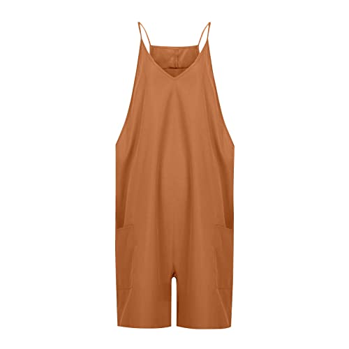 White Jumpsuits For Women, Big Funny Oversized Holiday Shorts Womans Working Solid Color High Waisted Shorts Split Comfort Cotton Breathable Shorts Women Brown #TOP3