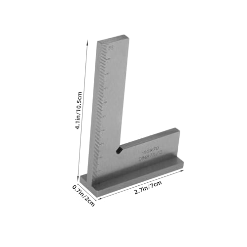 Règle carrée acier double échelle outil de mesure construction