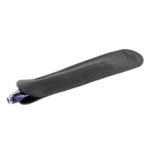 Aston Leather Single Pen Leather Holder Slip Case (Black)