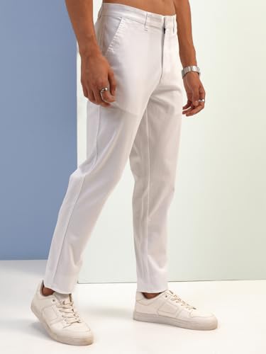 Image of Highlander Men's Slim Fit Formal Trousers | Ankle Length |Smart Trousers for Men | Chino Trousers for Men|Elegant Design | Comfortable Fabric for Daily Work & Formal Occasions