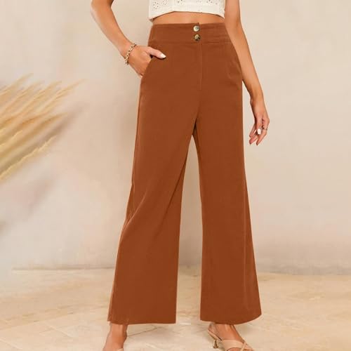 Corduroy Pants Women Wide Leg Pants Baggy Comfy Lounge Pants High Waisted Work Pants Business Casual Pants2
