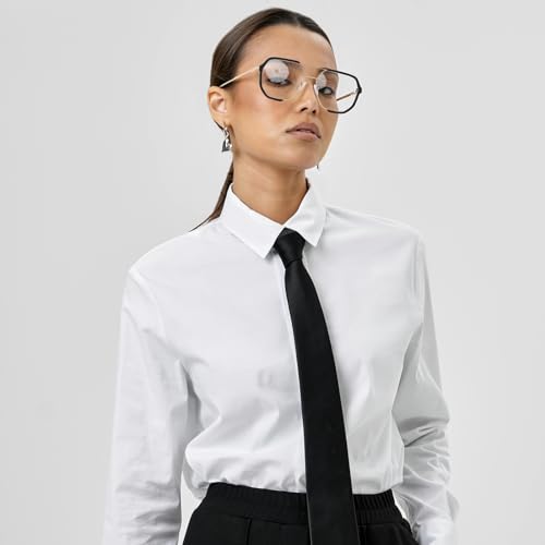 Image of LJCZKA Pilot Blue Light Blocking Glasses Women Men 70s Square Metal Frame Oversized Double Bridge Computer Gaming Eyeglasses