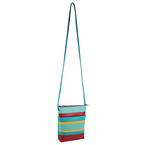 Sac à bandoulière en cuir ILI New York : style Sud-Ouest coloré unique